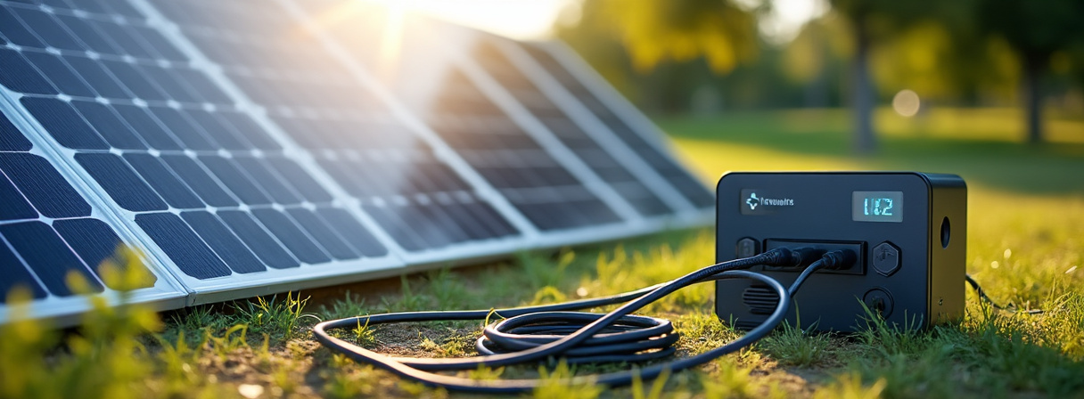 Zubehör und Solarpanel für mobile Stromversorgungen